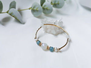 SADIE WELLNESS BRACELET-AQUAMARINE (SELF EXPRESSION, RELIEVE STRESS, CALMING)