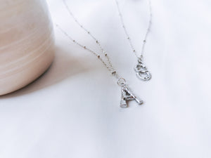 BRIA INITIAL NECKLACE-SILVER