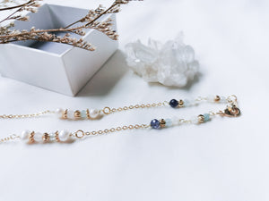 LOUISE MASK CHAIN- AQUAMARINE, IOLITE